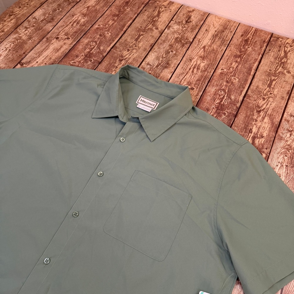 Marmot Arex UPF 40 Shirt Mens XXL Agate Green AirExchange Short Sleeve NWT